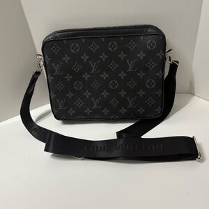 LV Black and Gray Monogram Messenger Bag